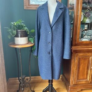 J. Jill Blue/Grey Single Breasted wool tweed coat XL